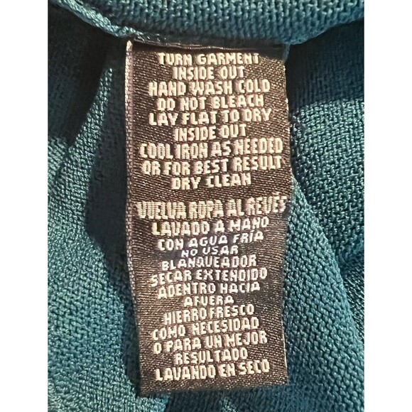 NWT Nanette Lepore M Teal Blue Green Perforated Sweater Dress Demure Holiday - Picture 15 of 16